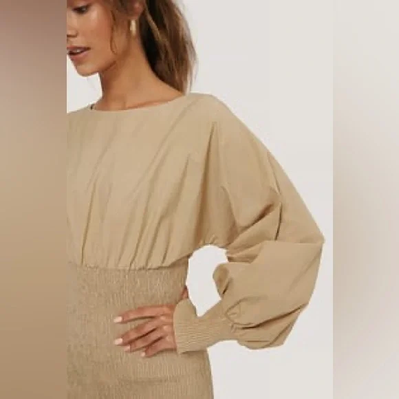 Balloon Sleeve Smock Dress T-Shirt from NA-KD - Picture 6 of 9